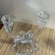 Duo de bougeoirs en verre 2 branches