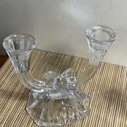 Duo de bougeoirs en verre 2 branches