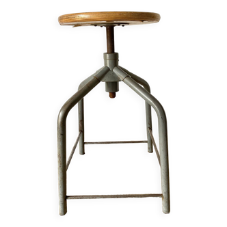 Adjustable screw workshop stool, 1960s