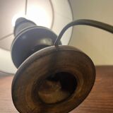 Solid wood table lamp with 80s lampshade