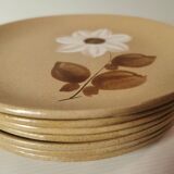 Set of 7 flat plates Moulin des loups Saint Amand vintage autumn model