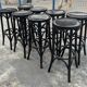 Set of 8 vintage wooden bar stools