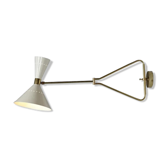 Articulable white arm wall sconce