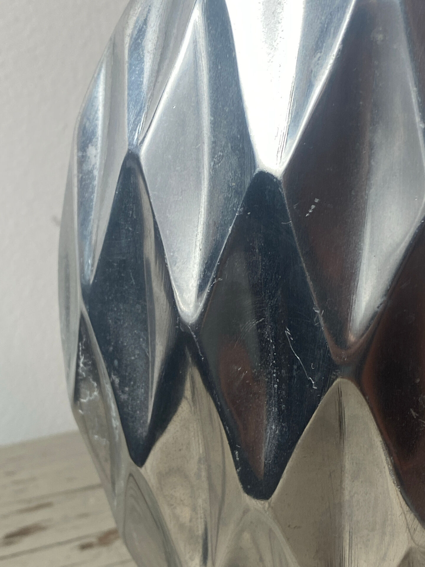 Brushed aluminium vase