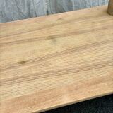 Raw wood farmhouse table