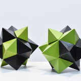 Pair of vintage puzzle stars of Galileo 1970