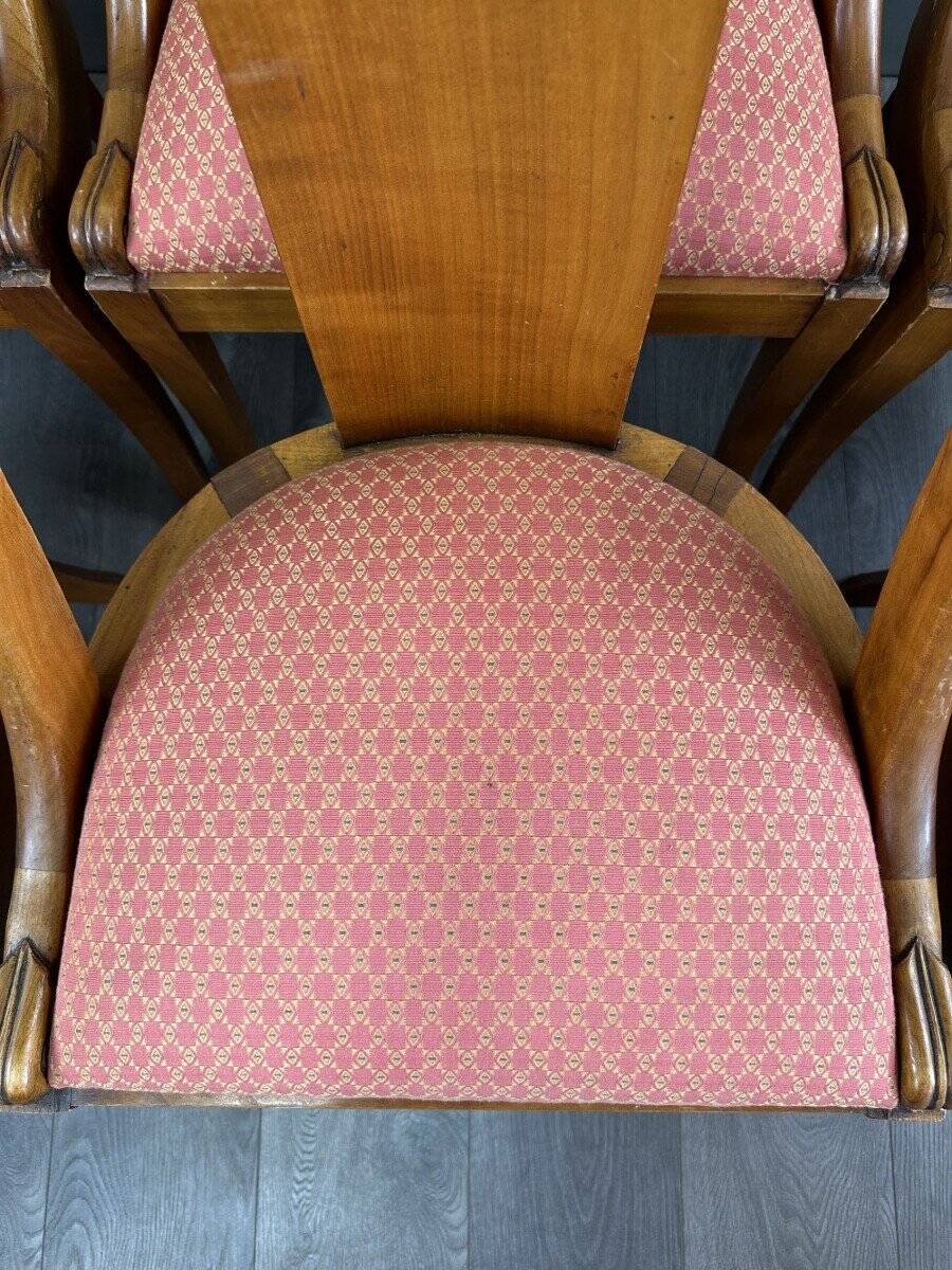 6 chaises gondole style Empire en bois, XXème siècle