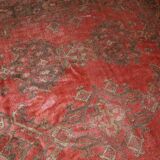 Old Turkish Oushak handmade carpet 274cm x 335cm 1900s, 1B764