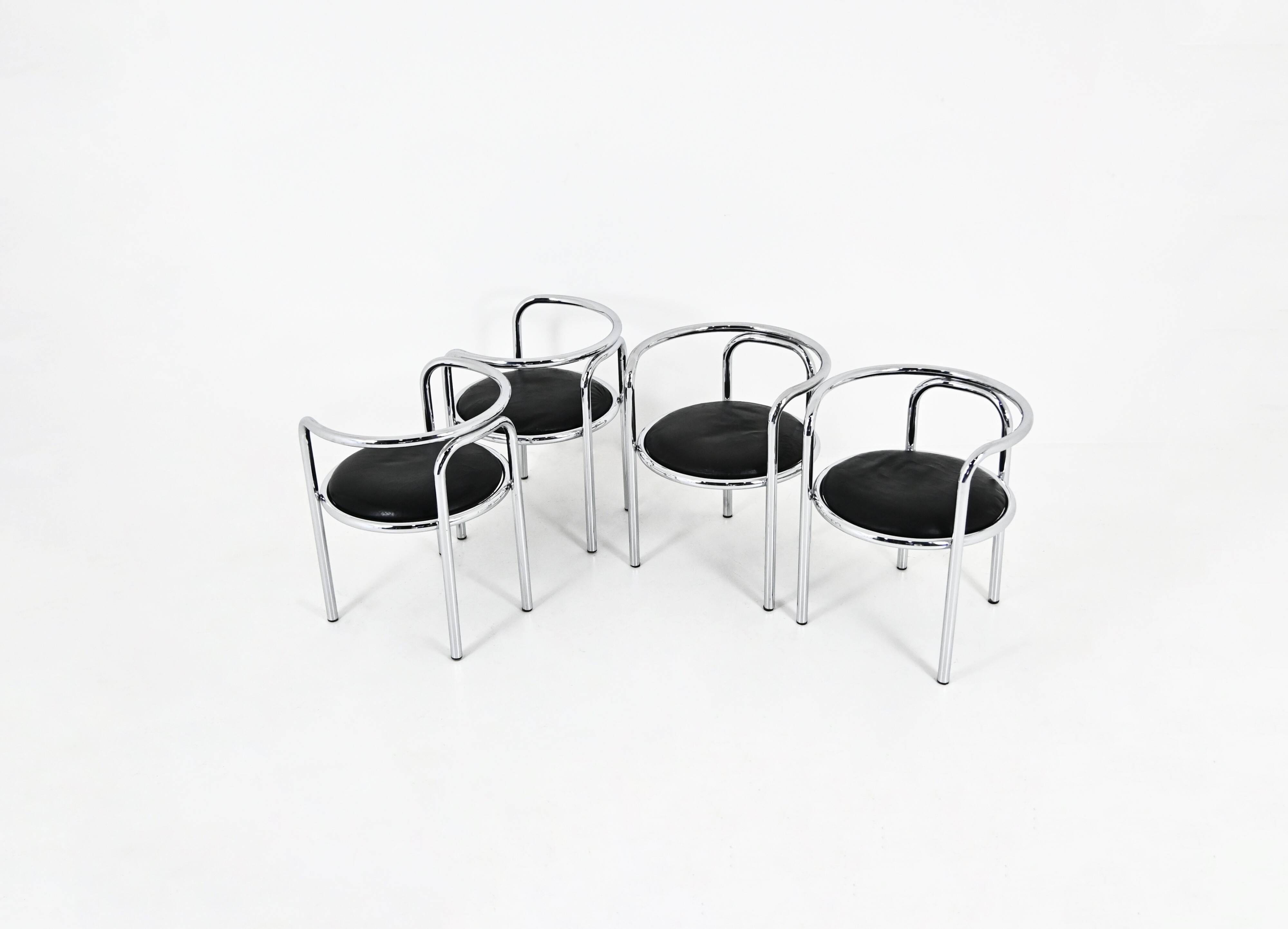 4 “Locus Solus” Chairs by Gae Aulenti for Poltronova, 1960s