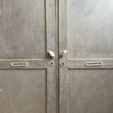 Old wooden locker with black patina