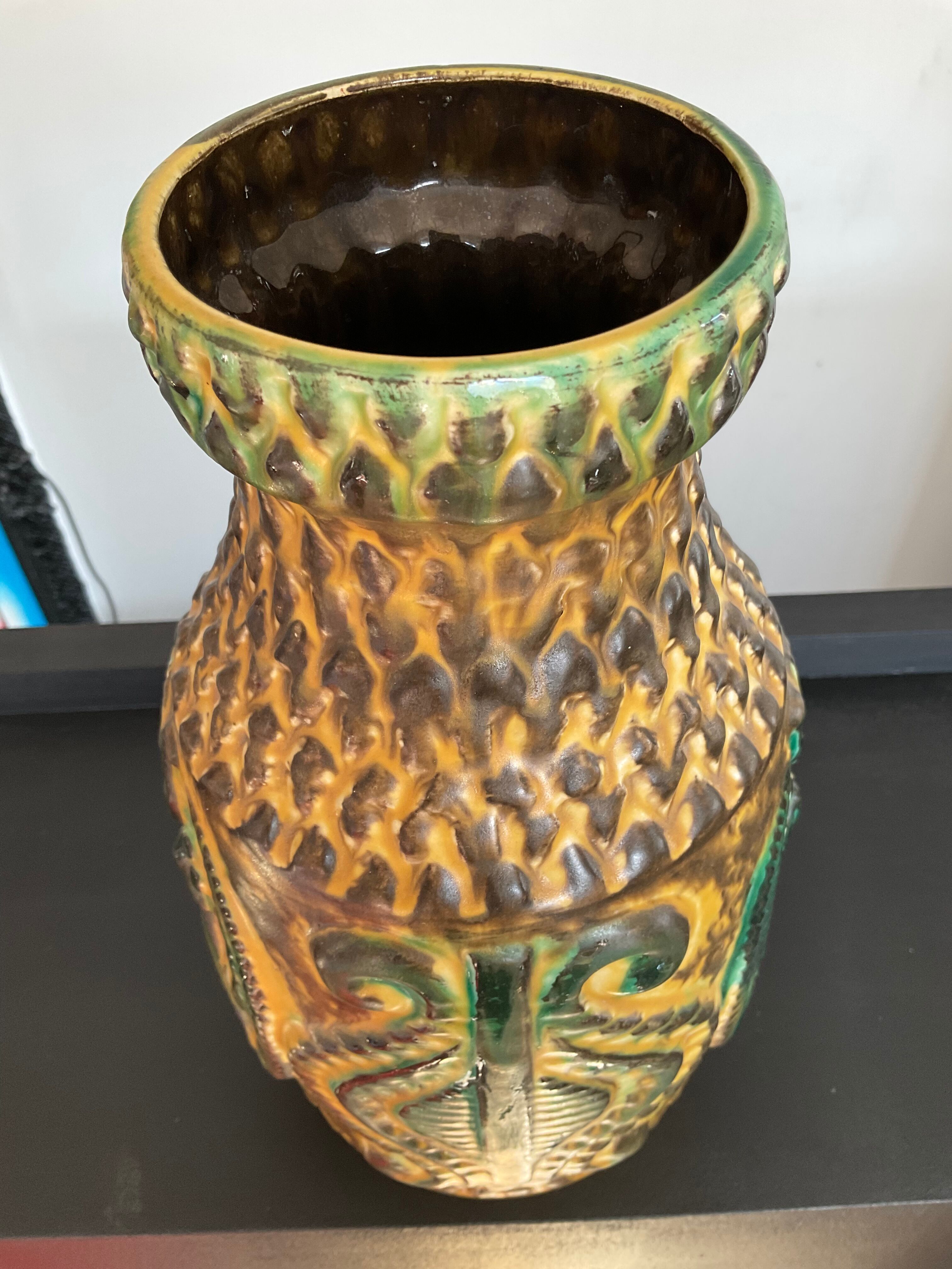 Vase West Germany in glazed ceramic year 60-70