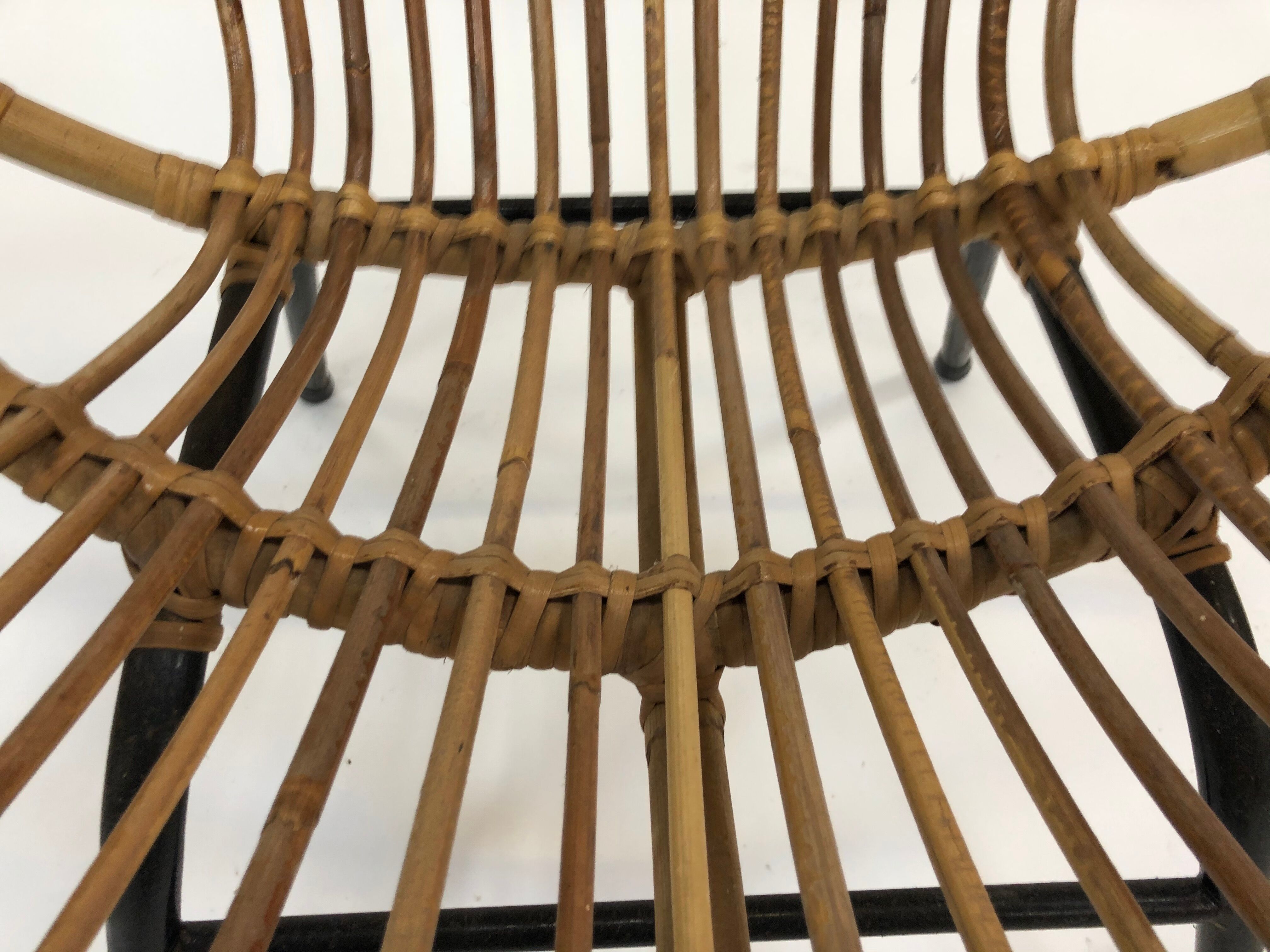 Fauteuil vintage en rotin par Dirk van Sliedregt Rohe Noordwolde 1960 aux Pays-Bas