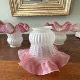 Lot de 3 tulipes en verre dépoli anciennes