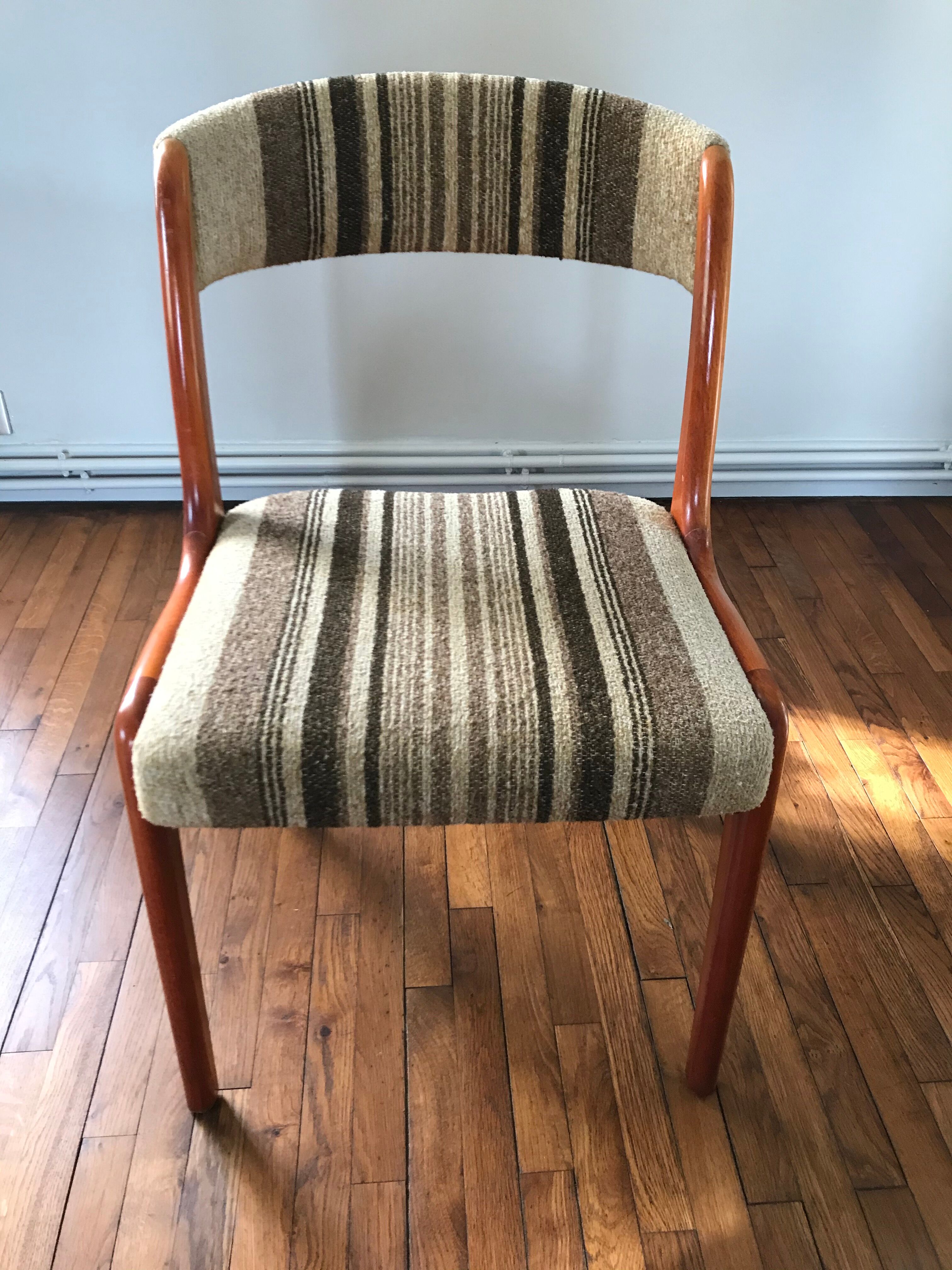 Wooden chair and woolly fabric