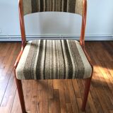 Wooden chair and woolly fabric