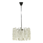 1960s Austrian Textured Glass Pendant Light Attributed to J.T. Kalmar