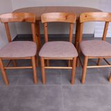 Chaises et table Danemark années 1980