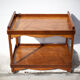 Wooden service with wheels, rolling trolley, rolling bar, wooden lounge furniture, vintage