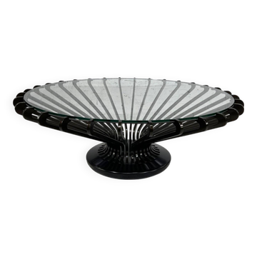 Round Metal and Glass Coffee Table