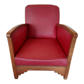 Raspberry red art deco armchair