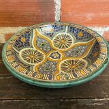 Old Plate SAFI Glazed Earthenware Moroccan 1950s Vintage