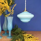 Vintage blue opaline suspension globe