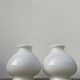 Pair of vintage white glass pendant lamp in the shape of a vintage globe