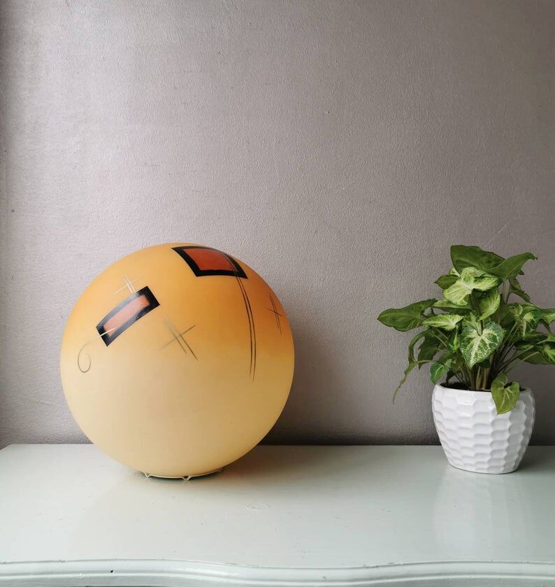 Glass globe lamp from the 1980s