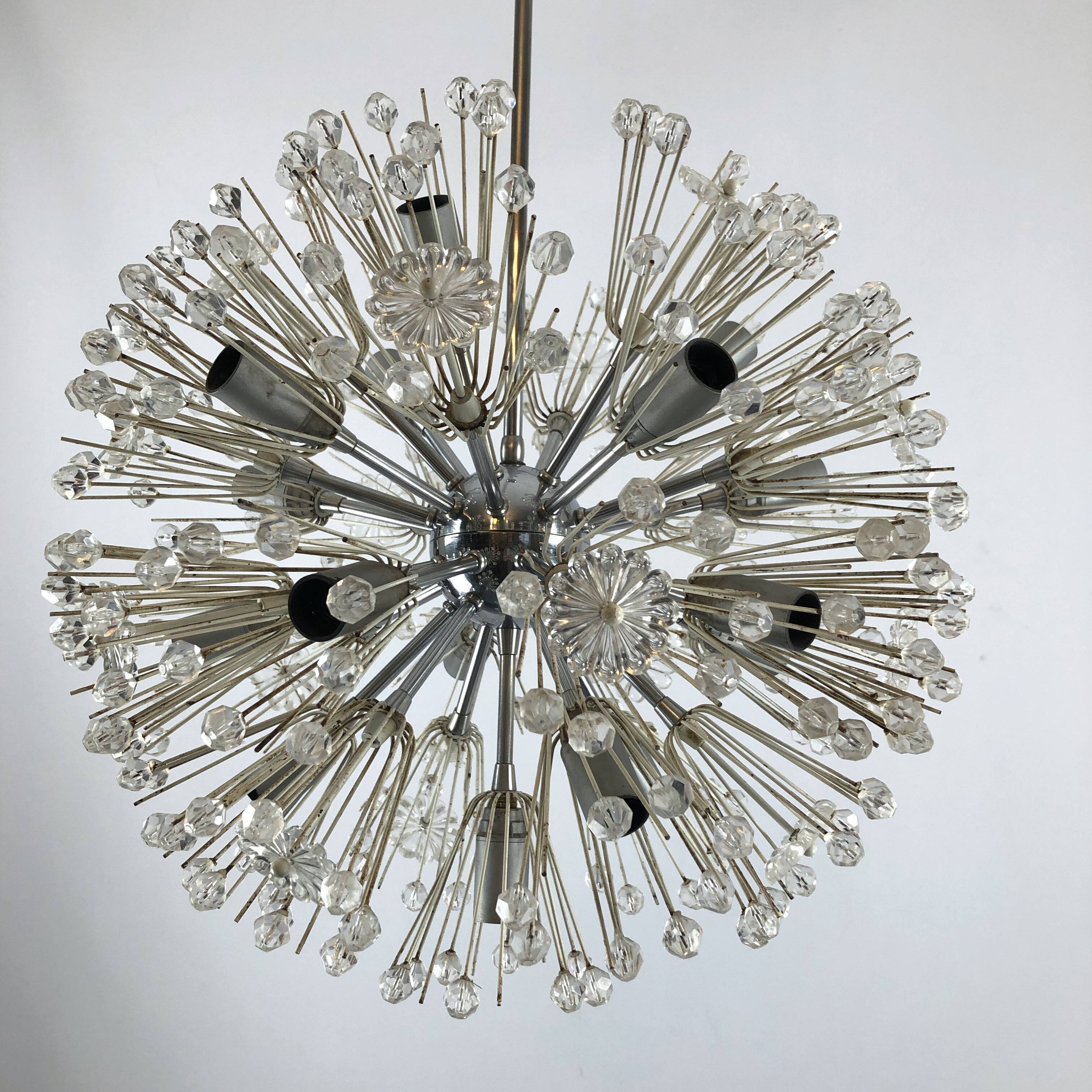 Emil Stejnar, chrome and glass sputnik from 70s