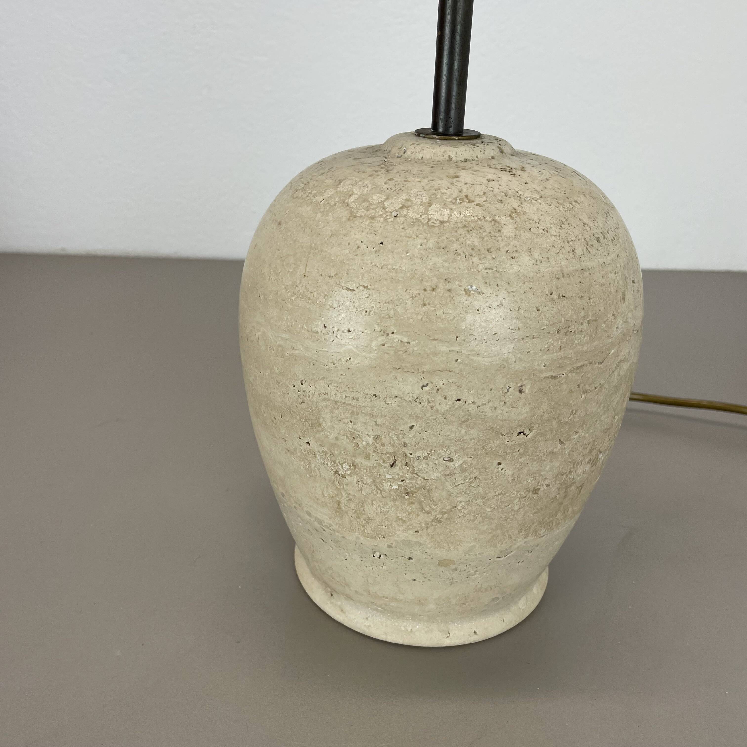 Large Travertine Marble Fratelli Mannelli Style Table Light Base, Italy, 1970s
