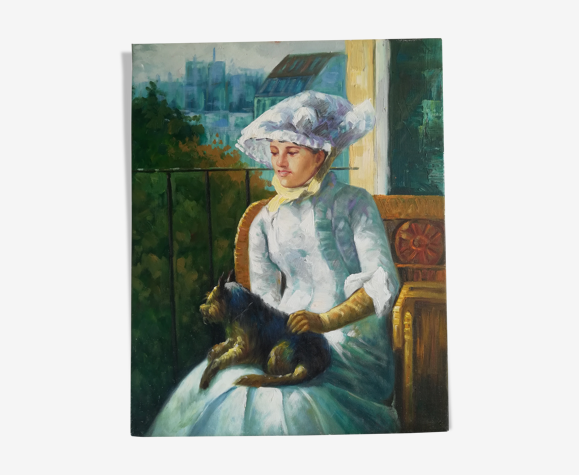 Portrait jeune femme et son chien