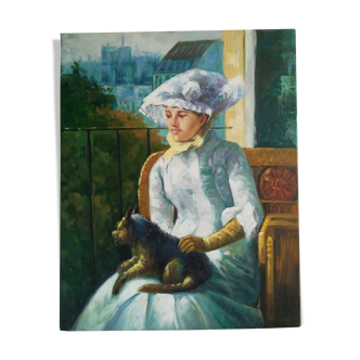 Portrait jeune femme et son chien