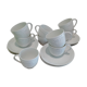 Set of 9 white porcelain coffee cups