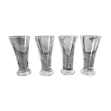 Verres à anisette bistrot vintage, joli liseré gravé (lot de 4)