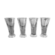 Verres à anisette bistrot vintage, joli liseré gravé (lot de 4)