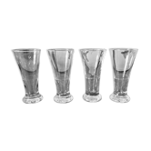 Verres à anisette bistrot vintage, joli liseré gravé (lot de 4)