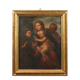 Ancient painting The Holy Family with saints 17th-18th century