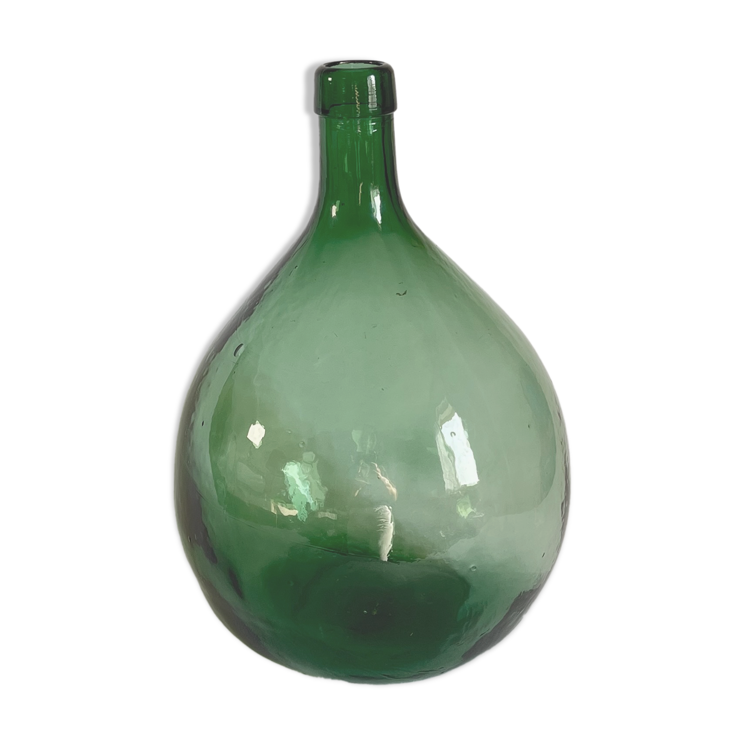 Bonbonne Dame Jeanne 5L verre vert vintage