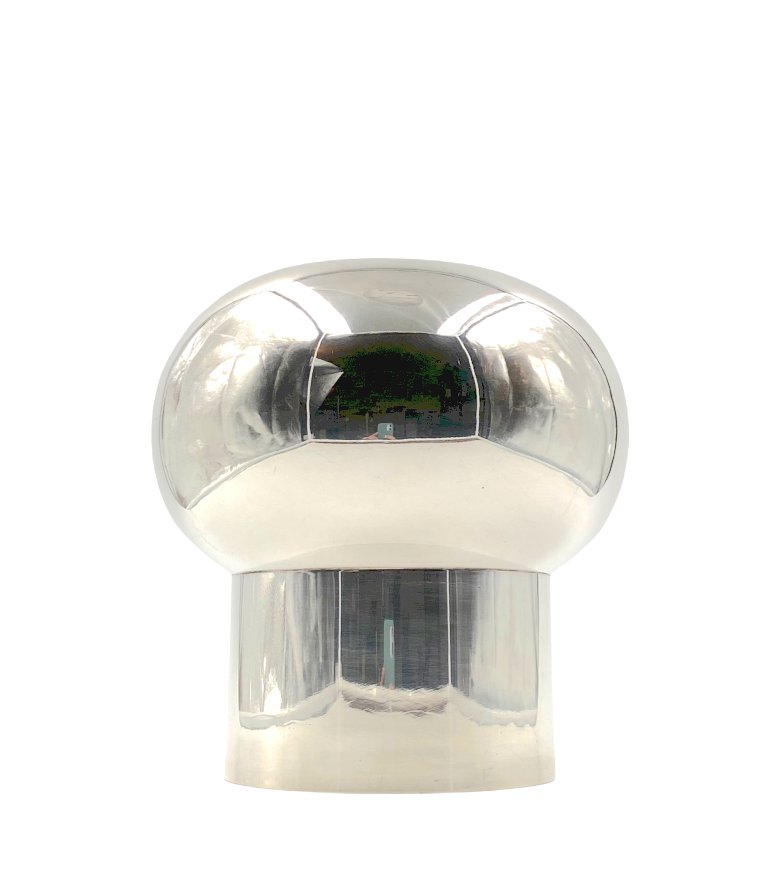 Midcentury modern centerpiece silver plated vase, Teghini Firenze, Italy, ca. 1970