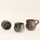 Set 2 cups & 1 pot in stoneware