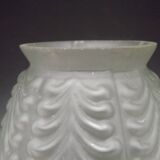 Replacement lampshade in vintage French opaque white glass with fluted edge 0183
