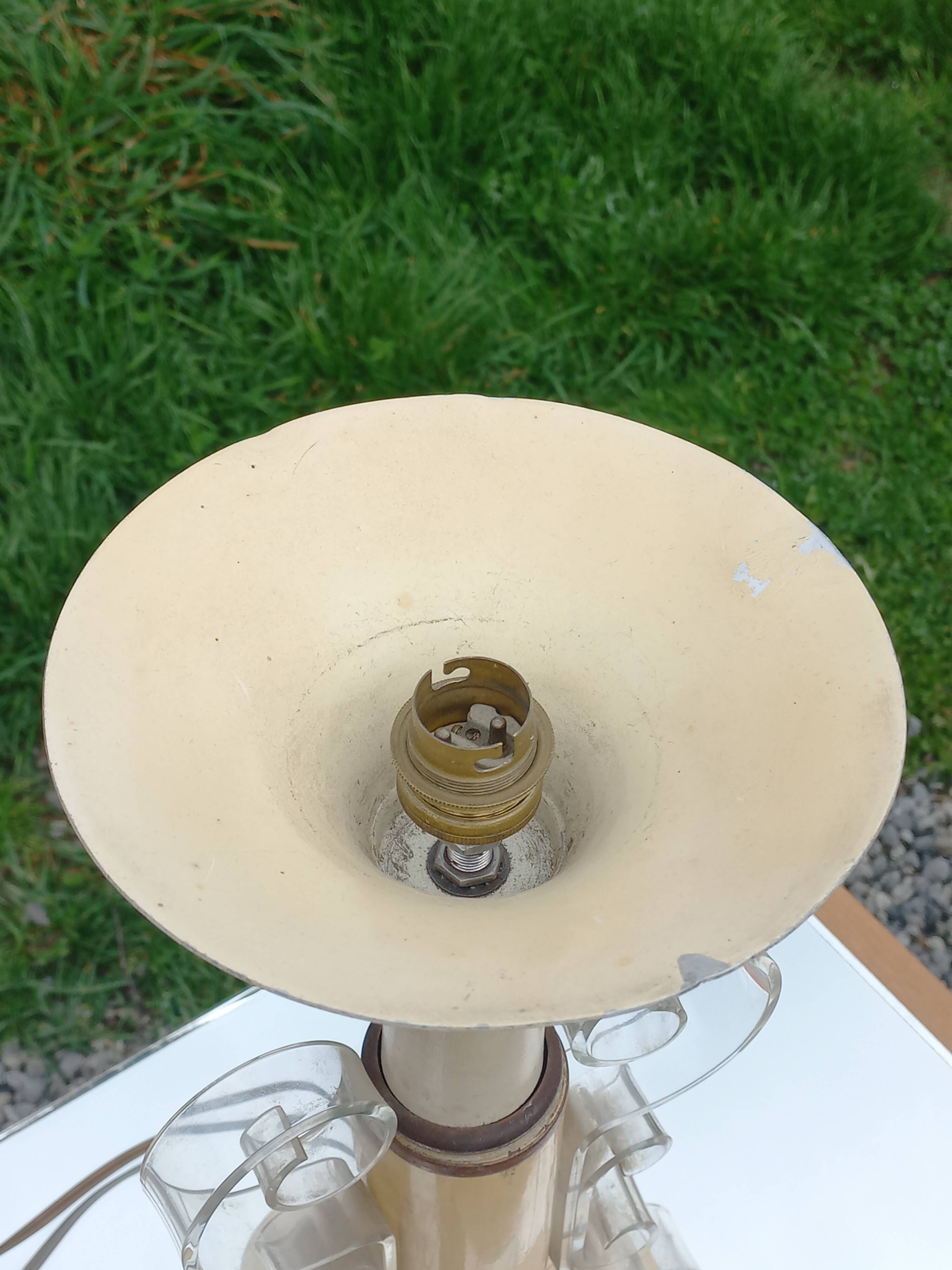Lampe vintage des années 50 tôle, plexi et bois