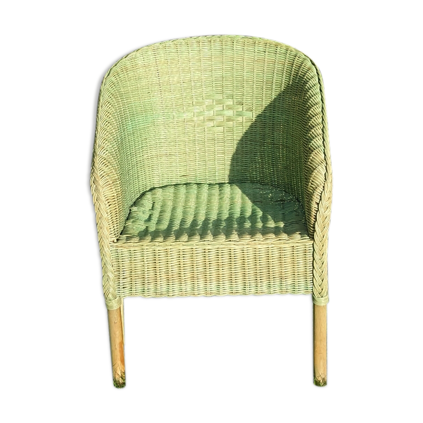 Rattan and wicker armchair