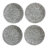 Lot de 4 assiettes mouchetées noir et blanc céramique made in Italy