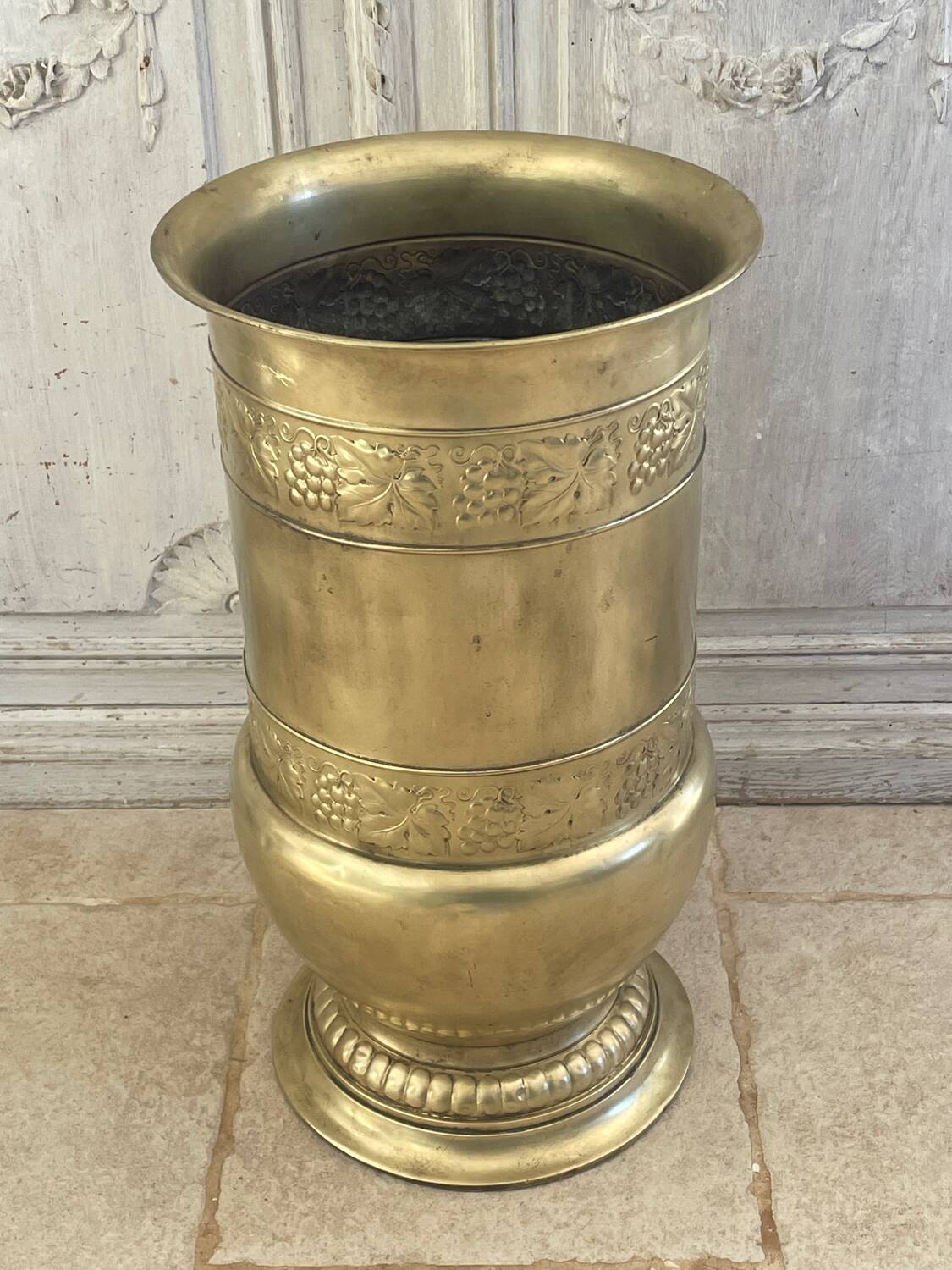 Antique brass umbrella stand