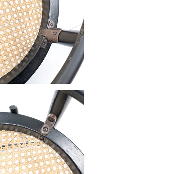 Chaise de café vintage Bugholz noir Wiener Geflecht Chaise de salle à manger