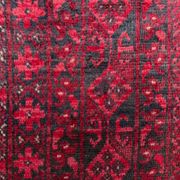 Vintage Afghan Turkoman village rug 195x280 cm, red, black tribal large