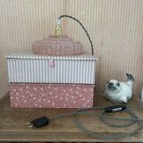 Pink Clichy glass portable lamp