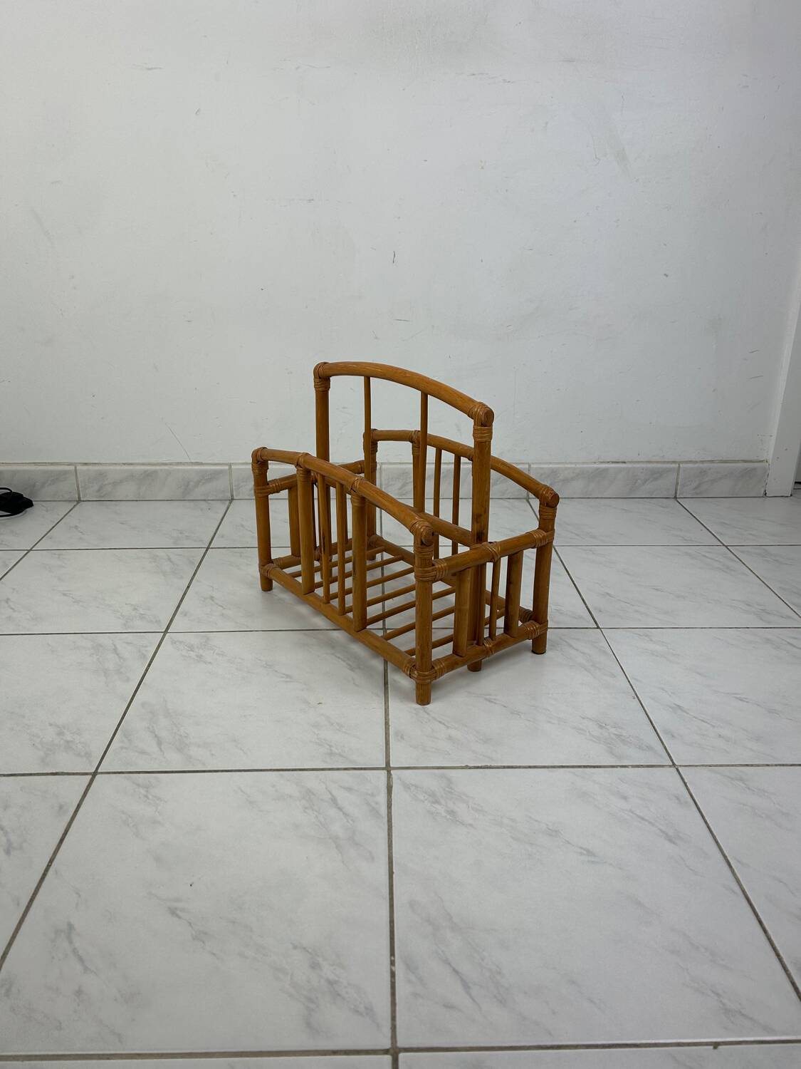 Vintage bamboo magazine rack