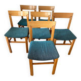 6 solid elm chairs from the 1970s